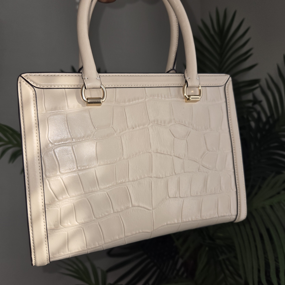 Coach Cream Croc-Embossed Leather Tote - Picture 4 of 7